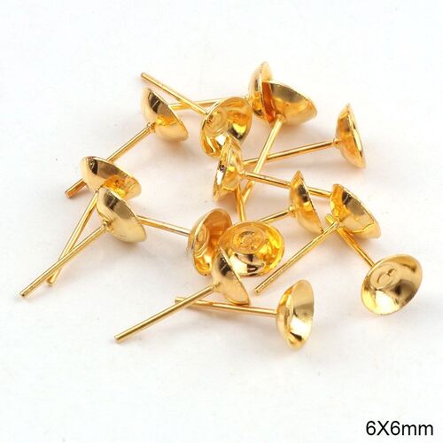 Boucles D'oreilles Tête De Bol En Métal 6mm, Broches, Aiguilles, Écrous, Coussinet D'oreille, Bouchon Arrière, Réglage De Boucle D'oreille, Bricolage, Résultats