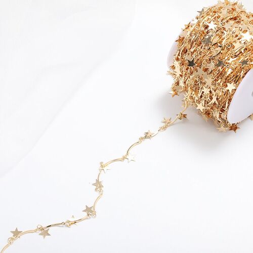 Pas De Fané 1 Mètre Chaînes Étoile Lien Cuivre Chaînes Bricolage Bijoux Résultats Pour Les Femmes Collier Bracelet Faisant Des Fournitures De Haute Qualité