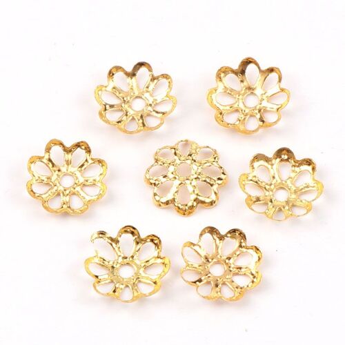 Bouchons De Perles En Filigrane Vintage, 7mm, En Métal, Fleur Creuse, Connecteurs De Bracelet, Résultats De Bijoux