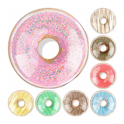 Cabochon De Camouflage À Dos Plat, Fait À La Main, 6 Tailles De Donuts En Verre, Réglage De Pendentif Photo De Charme