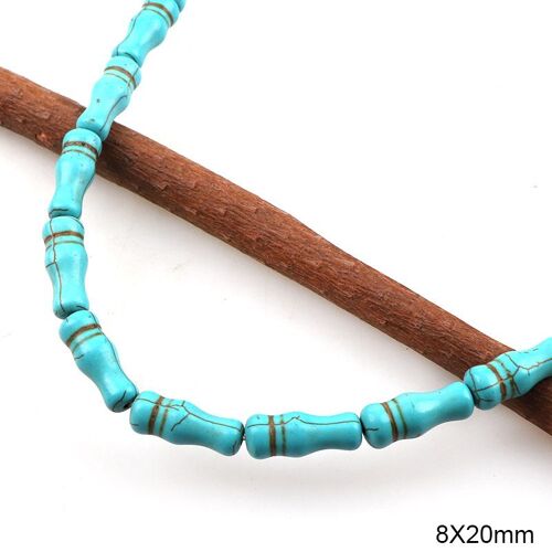 Collier En Bambou Bleu Ciel Turquoise Howlite, Pierre Artificielle, Graine D'espacement Ample, Perles, Résultats De Bijoux, Bracelets À Faire Soi Même