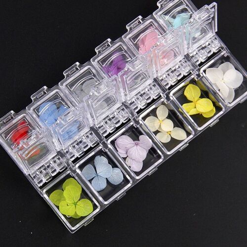 Autocollant de fleurs séchées en résine UV, décoration florale naturelle 3D, décalcomanies de beauté pour ongles, bricolage de bijoux de remplissage, 1 boîte de 24 pièces