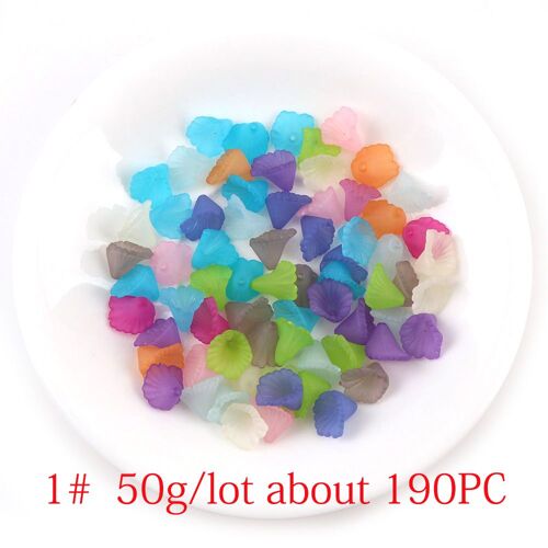 Fleur En Plastique Acrylique Avec Trou, Pétale De Fleur Givrée, Perles Adaptées Aux Bijoux, Boucle D'oreille, Accessoires Artisanaux Faits À La Main, 50g