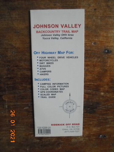 Johnson Valley Backcountry Trail Map. Johnson Valley Ohv Area, Yucca Valley, California