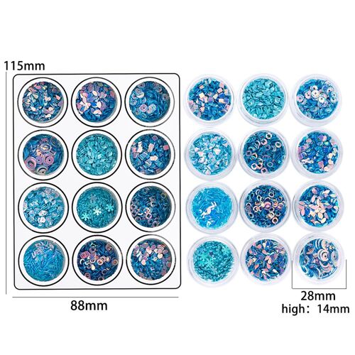 Moule De Remplissage En Résine Époxy Uv, 12 Styles/Boîte De Mélange Étoile Paillettes Pentagramme Remplissage De Bijoux Diy