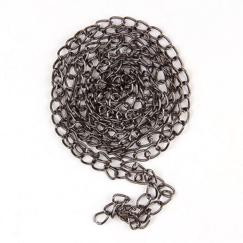 Chaînes De Collier En Fer Métallique, 1.2x5.5x8.5mm, Couleurs De Pistolet Noir, Chaînes À Maillons Ouverts En Vrac, Lot Pour Bijoux À Bricoler Soi Même Résultats