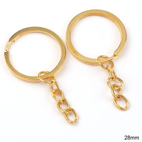 Porte Clés Rond En Métal Inoxydable, 28mm, Bricolage, Bijoux