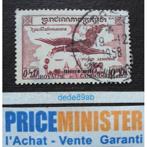 Cambodge.. 0.50r Poste Aérienne Royaume Du Cambodge (Kampuchea) . Oblitéré.