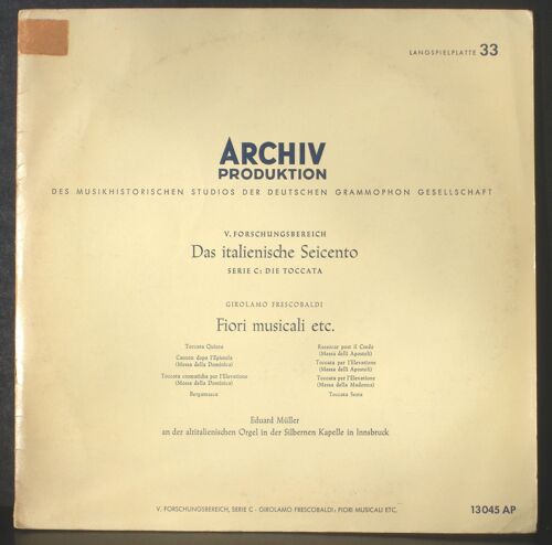 Frescobaldi Fiori Musicali Eduard Müller Altitalienischen Orgel In Den Silbernen Kapelle Innsbrück 56