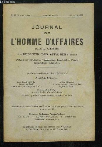 Journal De L'homme D'affaires N°40 - 8e Année :