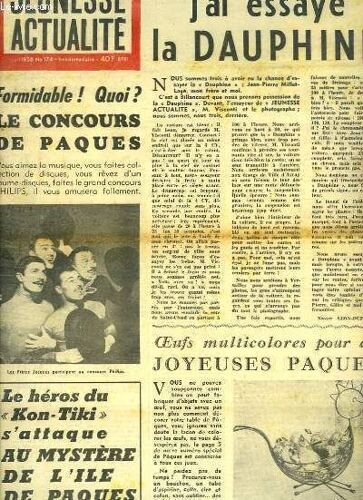 Benjamin, Jeunesse Actualité N°174 : Le Héros Du Kon-Tiki S'attaque Au Mystère De L'île De Pâques - La Renault Dauphiné - Le Lancement Du Croiseur Colbert -