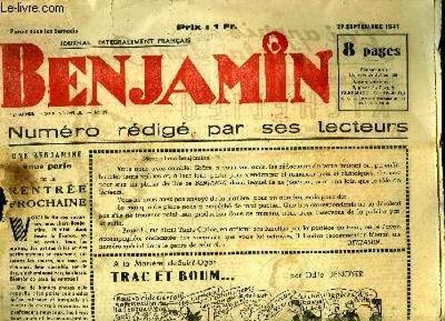 Journal Benjamin N°59, Série Nouvelle : Richelieu, Par C. Dantes - Souvenirs De Camp, Par Un Sdf - La Moisson ...