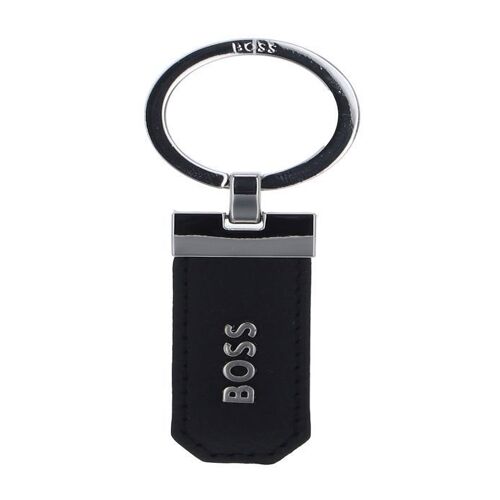 HUGO BOSS Porte-clés noir en cuir pour femme et homme - Classic Grained Keyring 244305