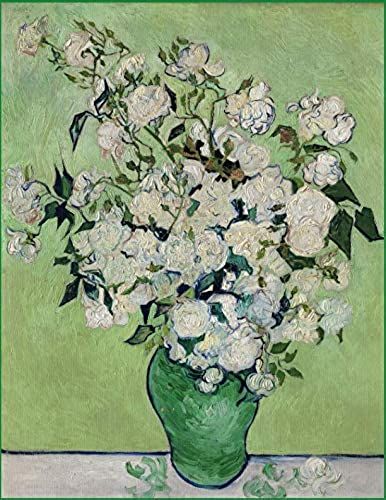 White Roses In A Vase: Blank Lined Journal