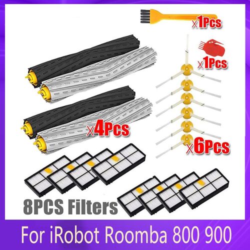 Brosses Pour Aspirateur Et Filtre, Mod¿¿le Irobot Roomba, Kit De S¿¿ries 800, 860, 865, 866, 870, 871, 880, 885, 886, 890, 900, 960, 966, 980 9109-May17616
