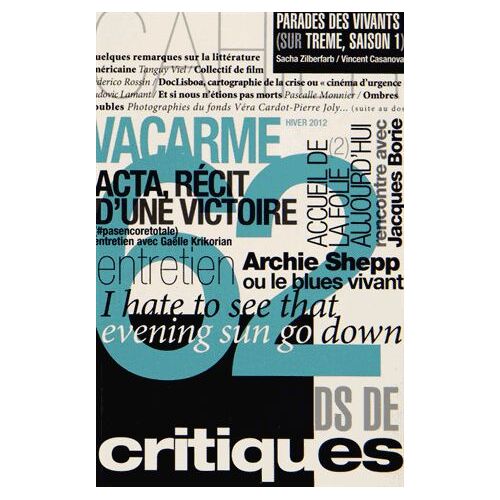 Vacarme N° 62, Hiver 2012-20