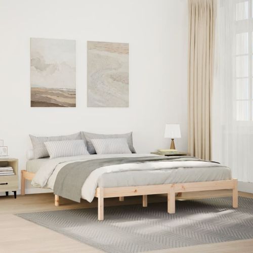 Vidaxl Cadre De Lit Extra Long Sans Matelas 160x220 Cm Bois Massif Pin
