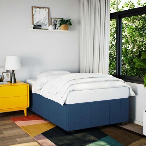 vidaXL Cadre de lit sans matelas bleu 120x200 cm tissu