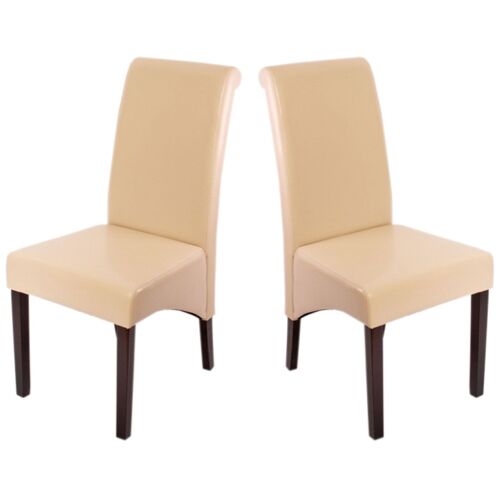 2x chaise de salle à manger chaise de cuisine chaise M37   cuir, crème, pieds foncés