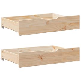 Vidaxl Tiroirs Sous Le Lit Avec Roulettes 2 Pcs 80x55x16 Cm Pin Massif