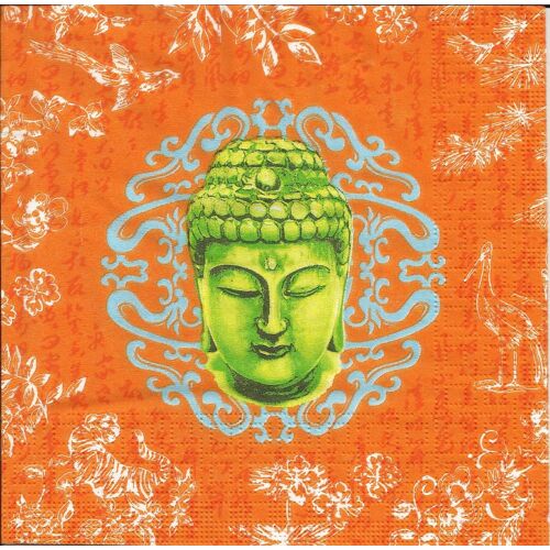 Lot De 2 Serviettes Déco Papier: Bouddha Mandarine