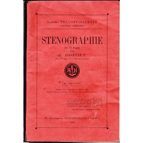 Sténographie En 15 Leçons,Par R. Havette