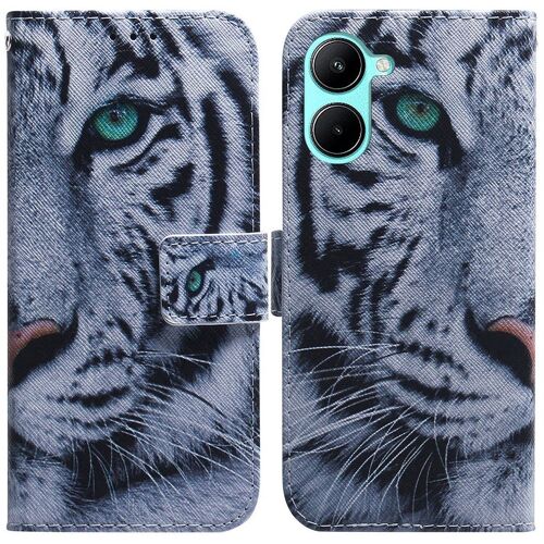 Saturcase Coque Pour Realme C33, Beau Pu Cuir Magnétique Flip Portefeuille Support Porte-Carte Protecteur Housse Étui Pour Realme C33 (Tx-2)