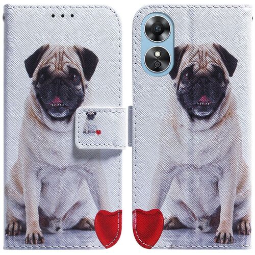 Saturcase Coque Pour Oppo A17, Beau Pu Cuir Magnétique Flip Portefeuille Support Porte-Carte Protecteur Housse Étui Pour Oppo A17 (Tx-9)