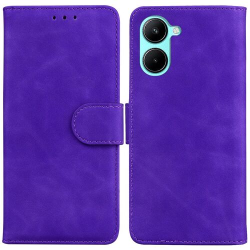 Saturcase Coque Pour Realme C33, Toucher Confortable Pu Cuir Magnétique Flip Portefeuille Support Porte-Carte Protecteur Housse Étui Pour Realme C33 (Violet)