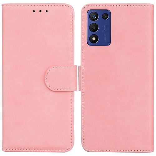 Saturcase Coque Pour Realme 9 5g Speed / Realme 9 5g Se, Toucher Confortable Pu Cuir Magnétique Flip Portefeuille Support Porte-Carte Protecteur Housse Étui Pour Realme 9 5g Speed / Realme 9 5g Se (Pink)