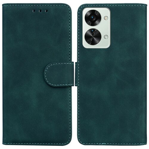 Saturcase Coque Pour Oneplus Nord 2t, Toucher Confortable Pu Cuir Magnétique Flip Portefeuille Support Porte-Carte Protecteur Housse Étui Pour Oneplus Nord 2t (Vert)