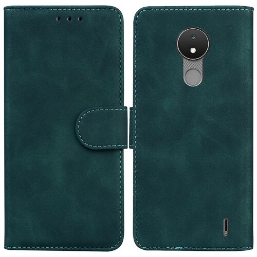 Saturcase Coque Pour Nokia C21, Toucher Confortable Pu Cuir Magnétique Flip Portefeuille Support Porte-Carte Protecteur Housse Étui Pour Nokia C21 (Vert)