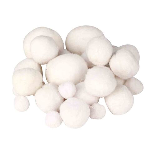 Pompons Blancs Assortiment 72 Pièces