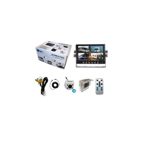 Kit Vidéo De Recul Avec 4 Caméras Blanches & Écran Quad Lcd 7''