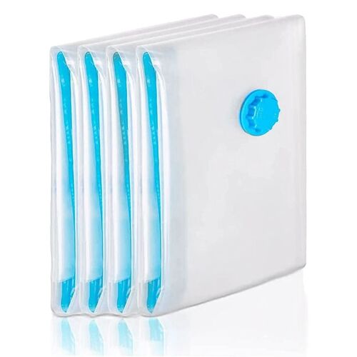 Sacs de Rangement Sous Vide Réutilisables à Double Fermeture Éclair, pour Literie, Oreillers, Vêtements, Courtepointes, Pull, Couettes, Lot de 4