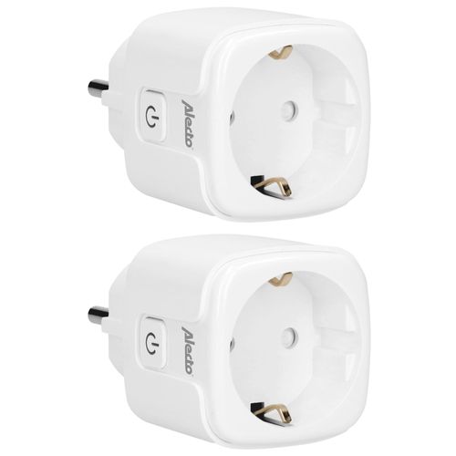 Prise intelligente Wi-Fi avec moniteur de consommation d?énergie, 16A, 3680W, pack de 2 Alecto SMART-PLUG20 DUO Blanc
