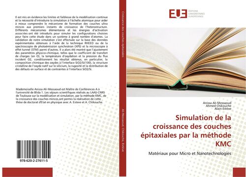 Simulation De La Croissance Des Couches Épitaxiales Par La Méthode Kmc