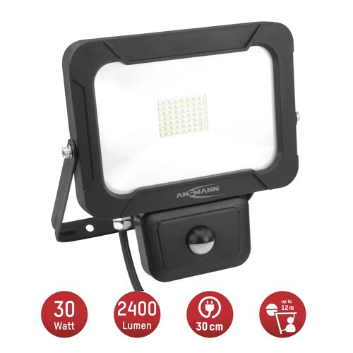 Projecteur mural à LED 30W ANSMANN avec détecteur de mouvement ¿ IP54 résistant