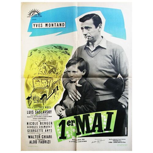 1er /Premier Mai - Véritable Affiche De Cinéma Pliée - Format 60x80 Cm - De Luis Saslavsky Avec Yves Montand, Yves Noël, Nicole Berger, Georges Chamarat, Maurice Biraud, Laurent Terzieff - 1958 #