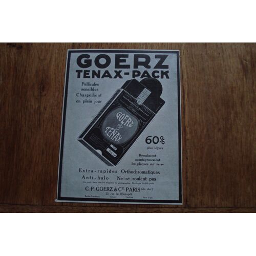 Publicité Années 1914     Pellicules Goerz