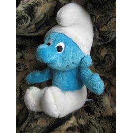 Peluche Doudou Schtroumpf Assis 1983 Peyo 27 Cm