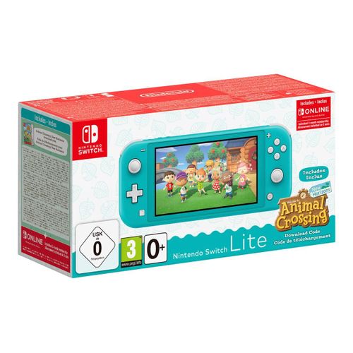 Console Nintendo Switch Lite turquoise + Animal Crossing en téléchargement