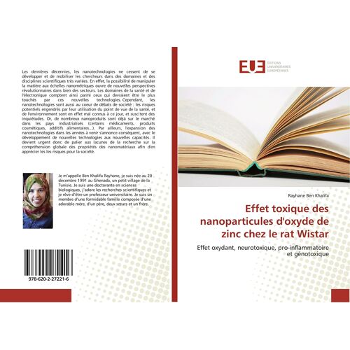 Effet Toxique Des Nanoparticules D'oxyde De Zinc Chez Le Rat Wistar