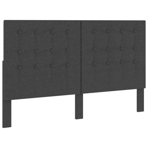 vidaXL Tête de lit touffetée Gris foncé Tissu 160x200 cm