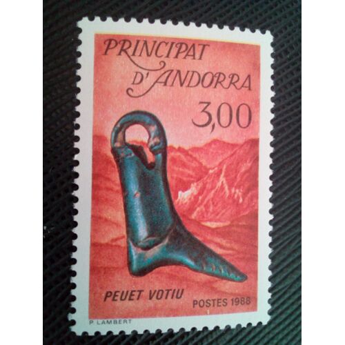 Timbre Andorre Yt 367 Pied En Métal (Ex-Voto), Paysage De Montagne 1988 ( 270105 )