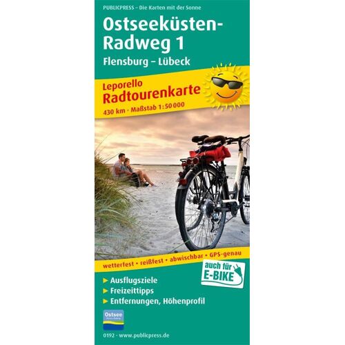 Ostseeküsten-Radweg 1. Flensburg - Lübeck 1 : 50 000