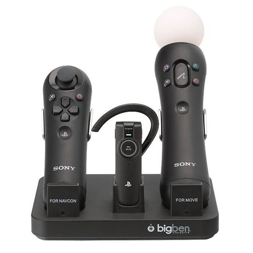 BigBen Interactive Triple Charger - Support de chargement pour commande de jeux sans fil - 3 connecteurs de sortie - pour Sony PlayStation Move motion controller, PlayStation Move navigation controller