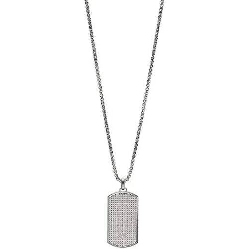 Collier À Pendentif - Emporio Armani - Acier Inoxydable - Argenté - 525mm - Homme
