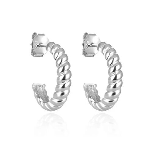 Boucles D'oreilles Semi-Circulaires En Argent Agt-E191p