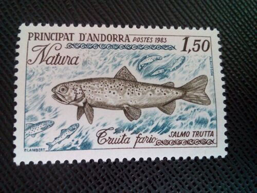 Timbre Andorre Yt 312 Truite Brune (Salmo Trutta Morpha Fario) 1983 ( 270105 )